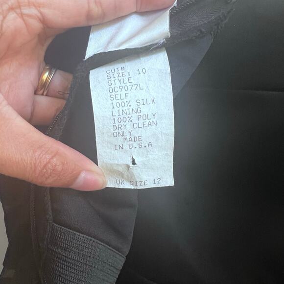 Tadashi 100% Silk Black Strapless Tiered Layered Evening Gown Maxi Dress Size 12 - Picture 8 of 8